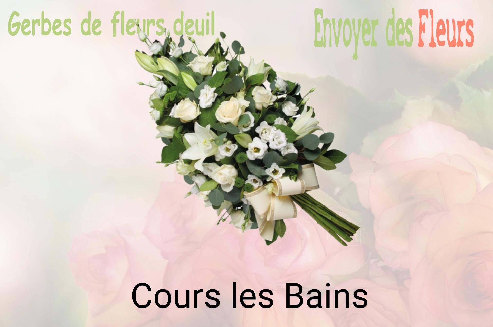 Gerbe de fleurs de deuil livrée à Cours-les-Bains